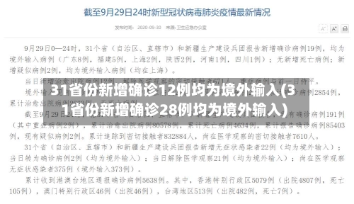 31省份新增确诊12例均为境外输入(31省份新增确诊28例均为境外输入)