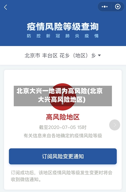 北京大兴一地调为高风险(北京大兴高风险地区)