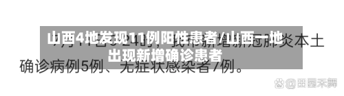 山西4地发现11例阳性患者/山西一地出现新增确诊患者-第3张图片