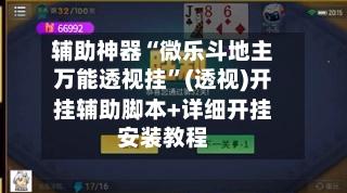 辅助神器“微乐斗地主万能透视挂	”(透视)开挂辅助脚本+详细开挂安装教程-第3张图片
