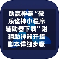 助赢神器“微乐雀神小程序辅助器下载”附辅助神器开挂脚本详细步骤-第3张图片