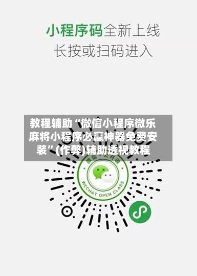教程辅助“微信小程序微乐麻将小程序必赢神器免费安装”(作弊)辅助透视教程-第3张图片