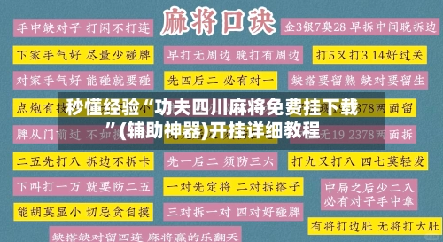 秒懂经验“功夫四川麻将免费挂下载”(辅助神器)开挂详细教程