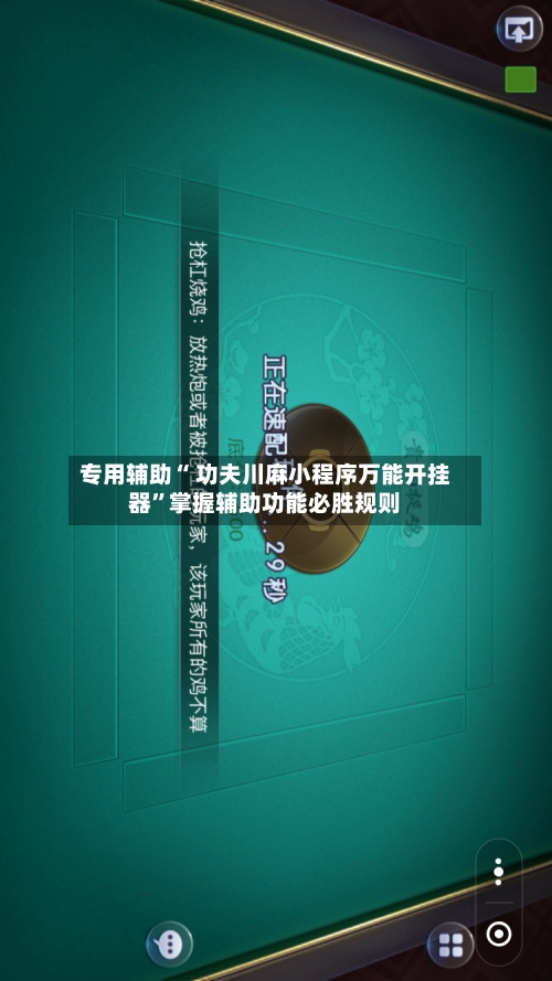 专用辅助“ 功夫川麻小程序万能开挂器”掌握辅助功能必胜规则-第2张图片
