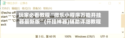 玩家必看教程“微乐小程序万能开挂器最新版	”(开挂神器)辅助详细教程-第2张图片