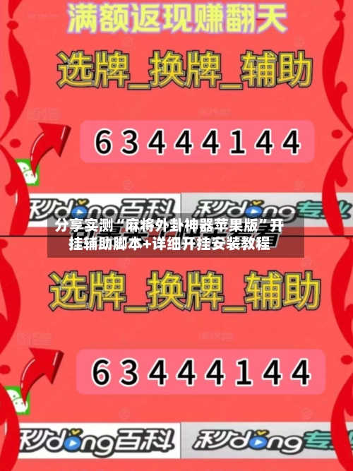 分享实测“麻将外卦神器苹果版”开挂辅助脚本+详细开挂安装教程-第3张图片