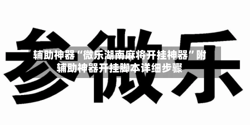 辅助神器“微乐湖南麻将开挂神器”附辅助神器开挂脚本详细步骤-第2张图片