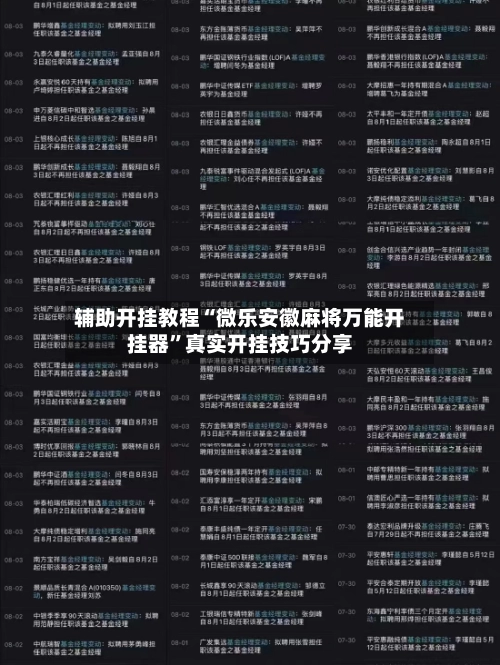 辅助开挂教程“微乐安徽麻将万能开挂器	”真实开挂技巧分享-第3张图片