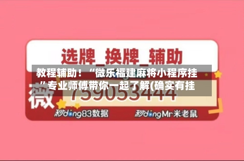 教程辅助！“微乐福建麻将小程序挂”专业师傅带你一起了解(确实有挂-第3张图片