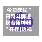 今日教程“讯奇斗牌透视专用神器”开挂(透视)辅助神器