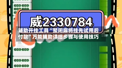 辅助开挂工具“聚闲麻将挂先试用后付款”万能辅助详细步骤与使用技巧-第2张图片