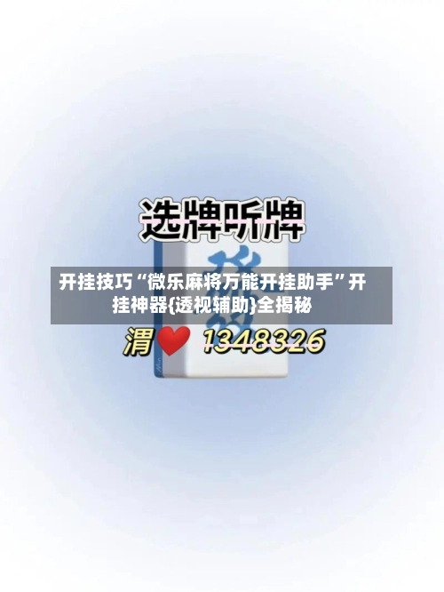 开挂技巧“微乐麻将万能开挂助手”开挂神器{透视辅助}全揭秘-第3张图片