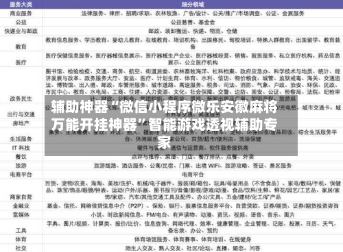 辅助神器“微信小程序微乐安徽麻将万能开挂神器”智能游戏透视辅助专家-第3张图片