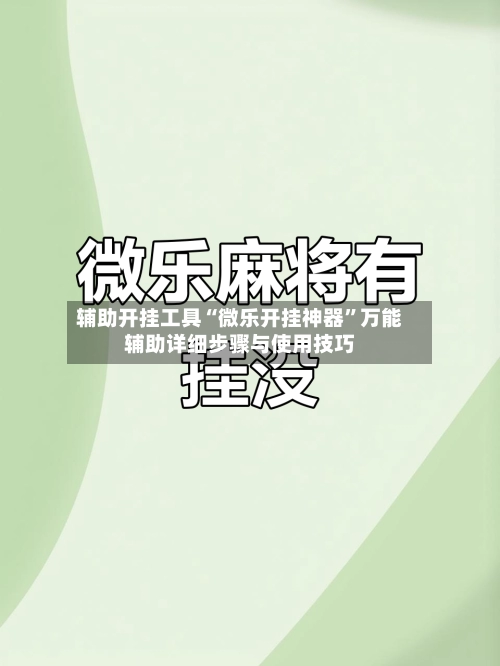 辅助开挂工具“微乐开挂神器”万能辅助详细步骤与使用技巧