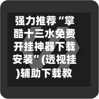 强力推荐“掌酷十三水免费开挂神器下载安装”(透视挂)辅助下载教程-第3张图片