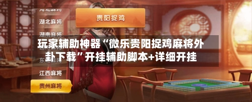 玩家辅助神器“微乐贵阳捉鸡麻将外卦下载”开挂辅助脚本+详细开挂-第2张图片