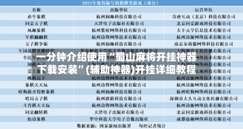 一分钟介绍使用“蜀山麻将开挂神器下载安装”(辅助神器)开挂详细教程