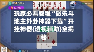 玩家必看教程“微乐斗地主外卦神器下载	”开挂神器{透视辅助}全揭秘-第2张图片