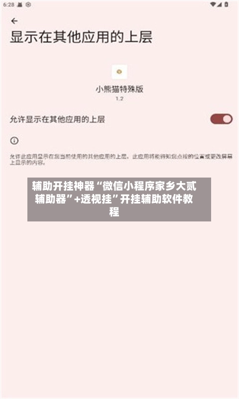 辅助开挂神器“微信小程序家乡大贰辅助器”+透视挂	”开挂辅助软件教程-第2张图片