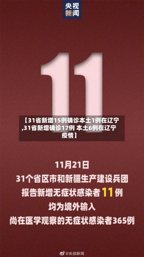 【31省新增15例确诊本土1例在辽宁,31省新增确诊17例 本土6例在辽宁疫情】