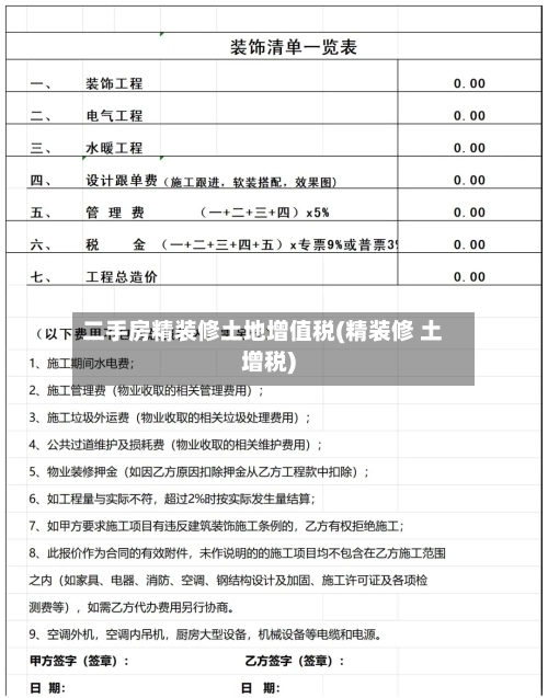 二手房精装修土地增值税(精装修 土增税)-第3张图片